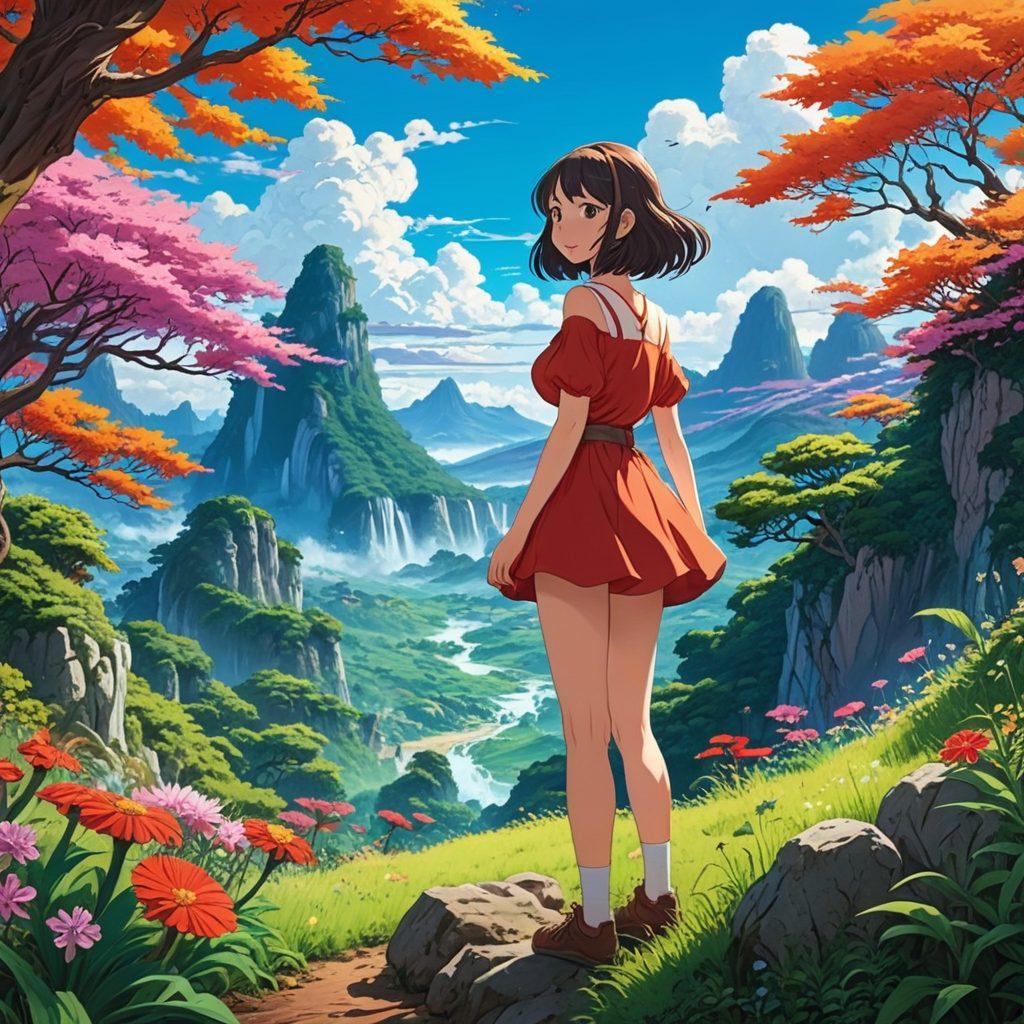 A fantastical exploration of the Hentai universe, featuring a whimsical landscape filled with diverse anime-style characters engaging in various adventures. Include iconic streaming platform logos subtly incorporated into the scenery, surrounded by vibrant colors and surreal elements. Characters should exhibit playful expressions, inviting viewers to dive into this animated realm. super-realistic. vibrant colors. fantasy art.